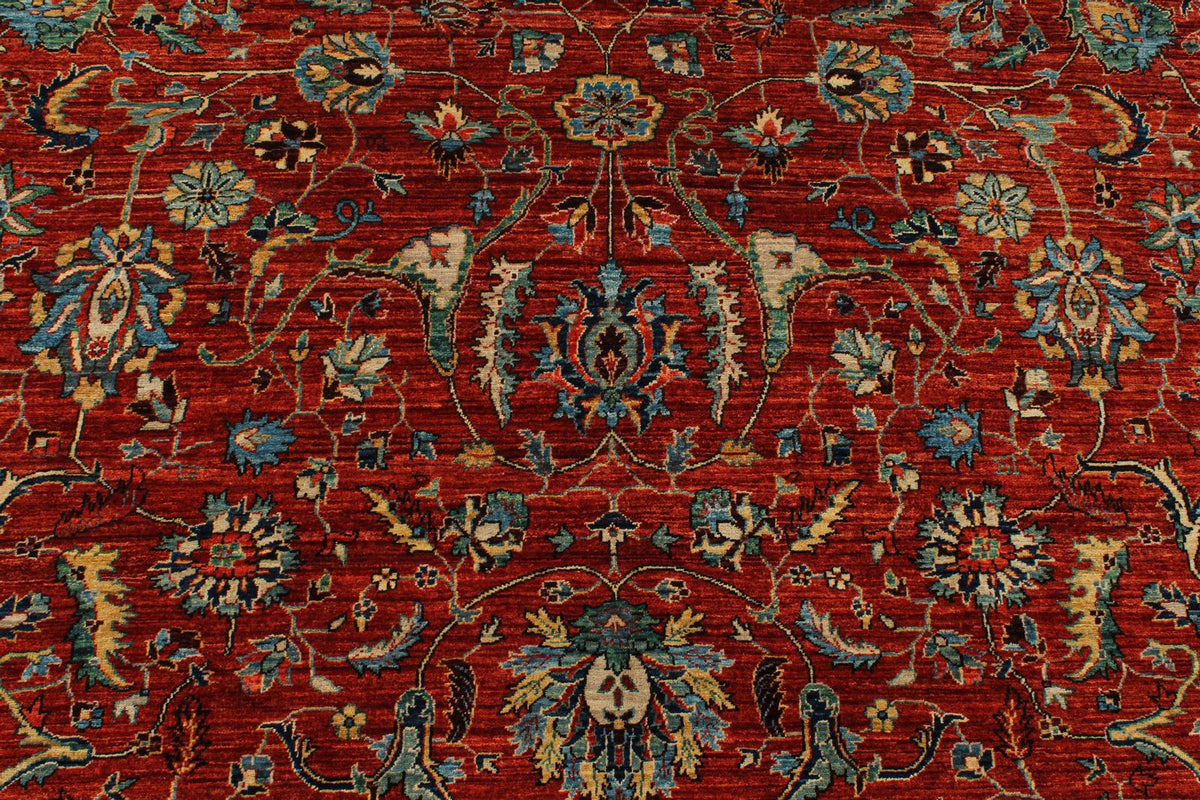 8x10 Rust and Blue Anatolian Traditional Rug