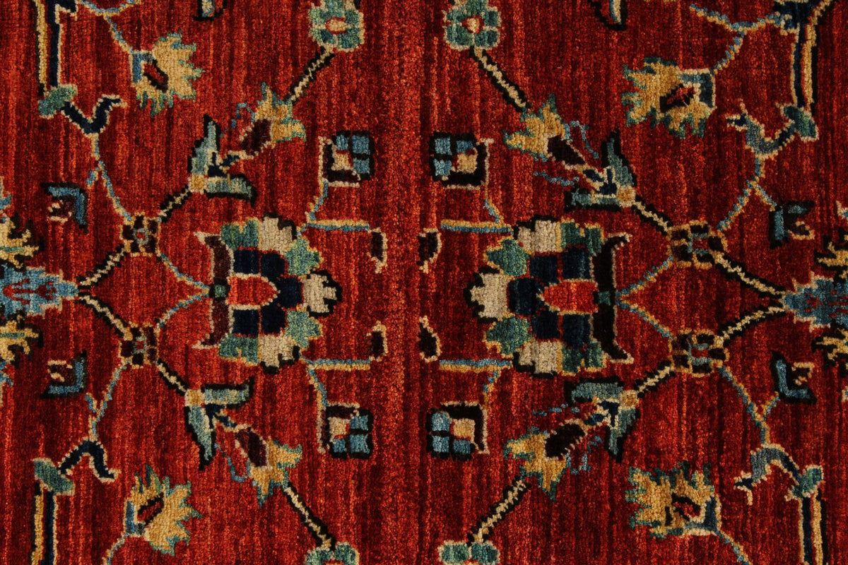 8x10 Rust and Blue Anatolian Traditional Rug