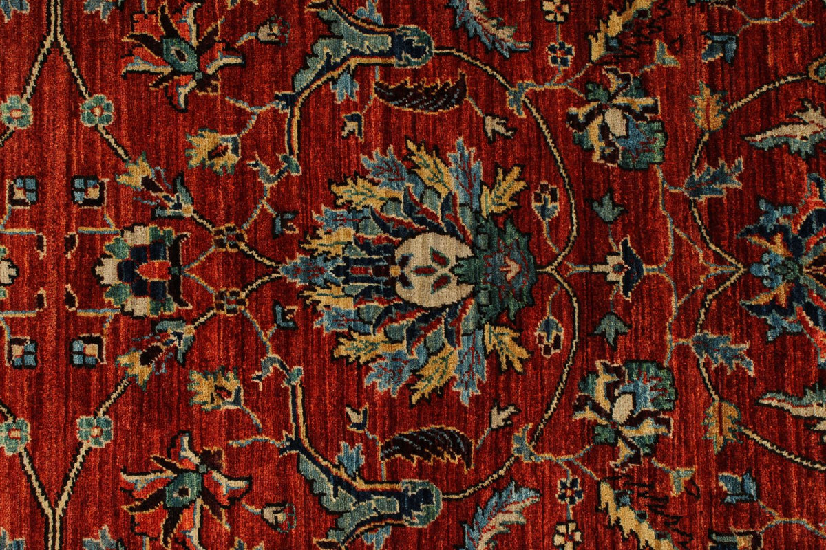8x10 Rust and Blue Anatolian Traditional Rug