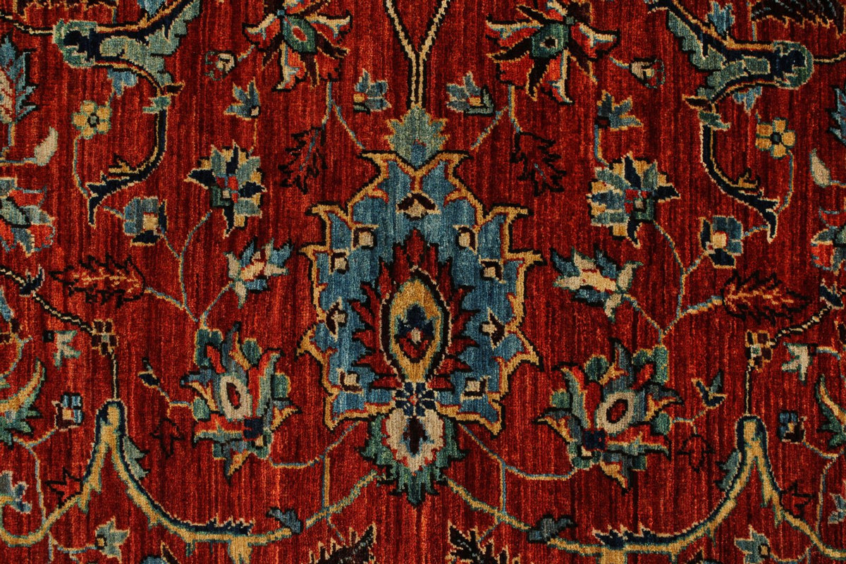 8x10 Rust and Blue Anatolian Traditional Rug
