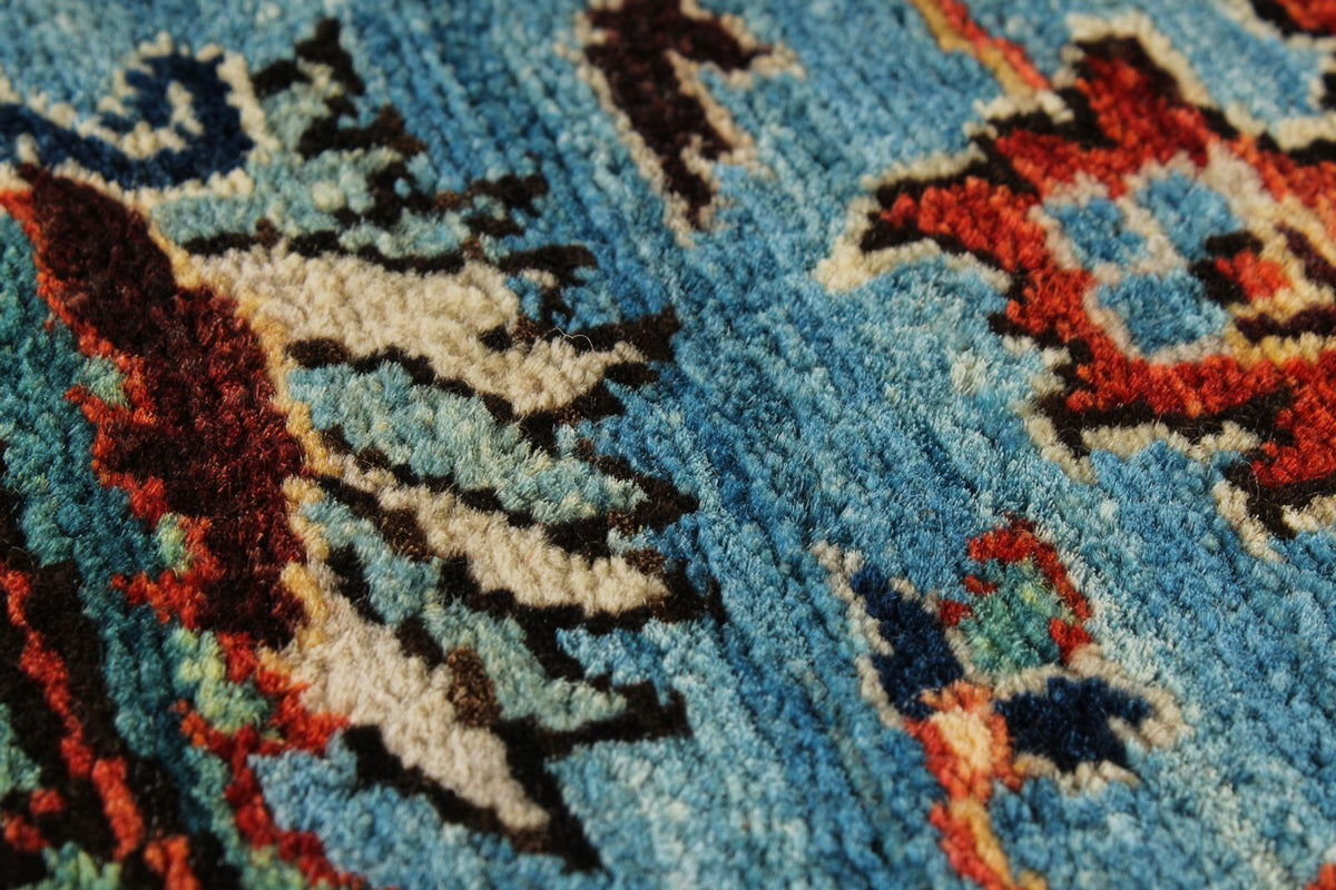8x10 Rust and Blue Anatolian Traditional Rug