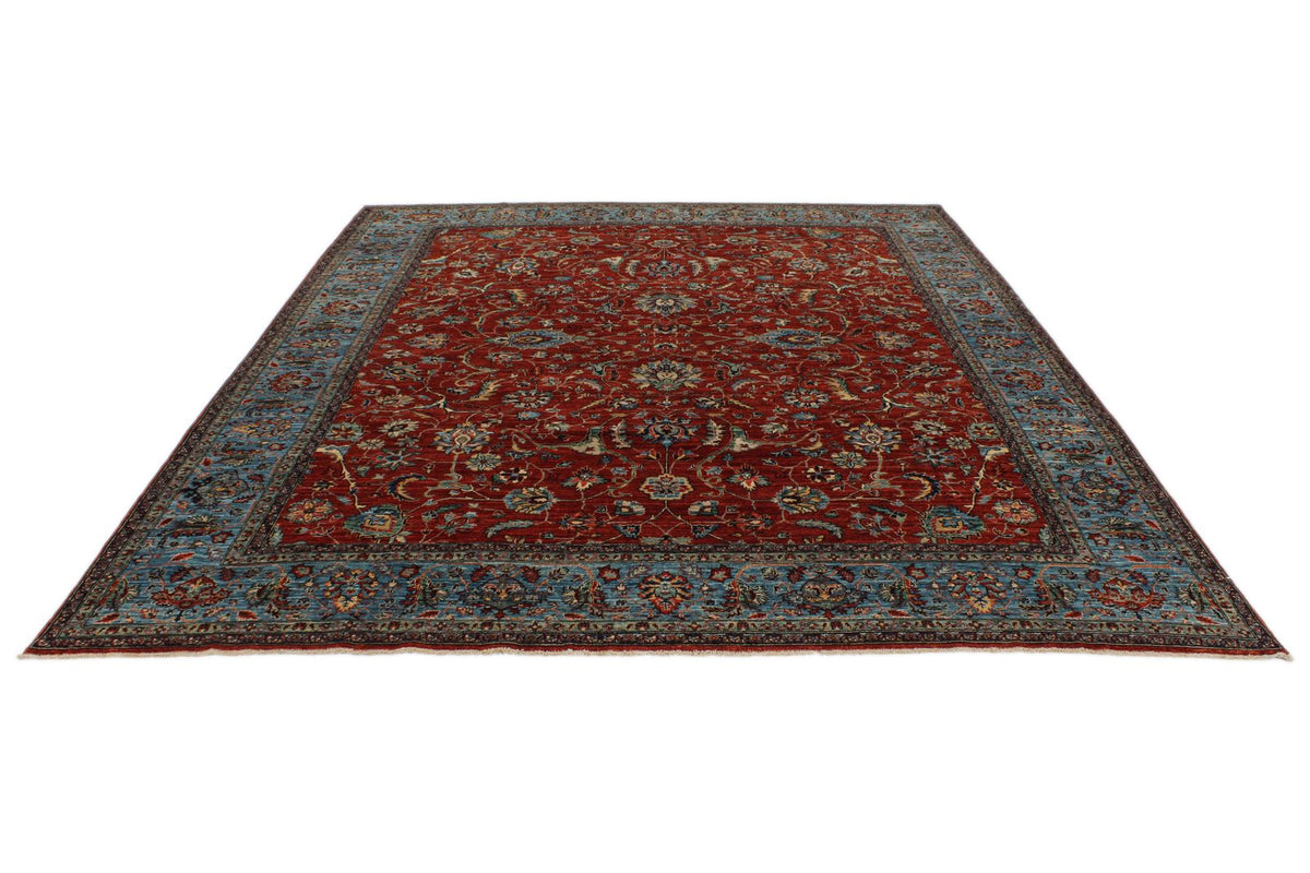 8x10 Rust and Blue Anatolian Traditional Rug