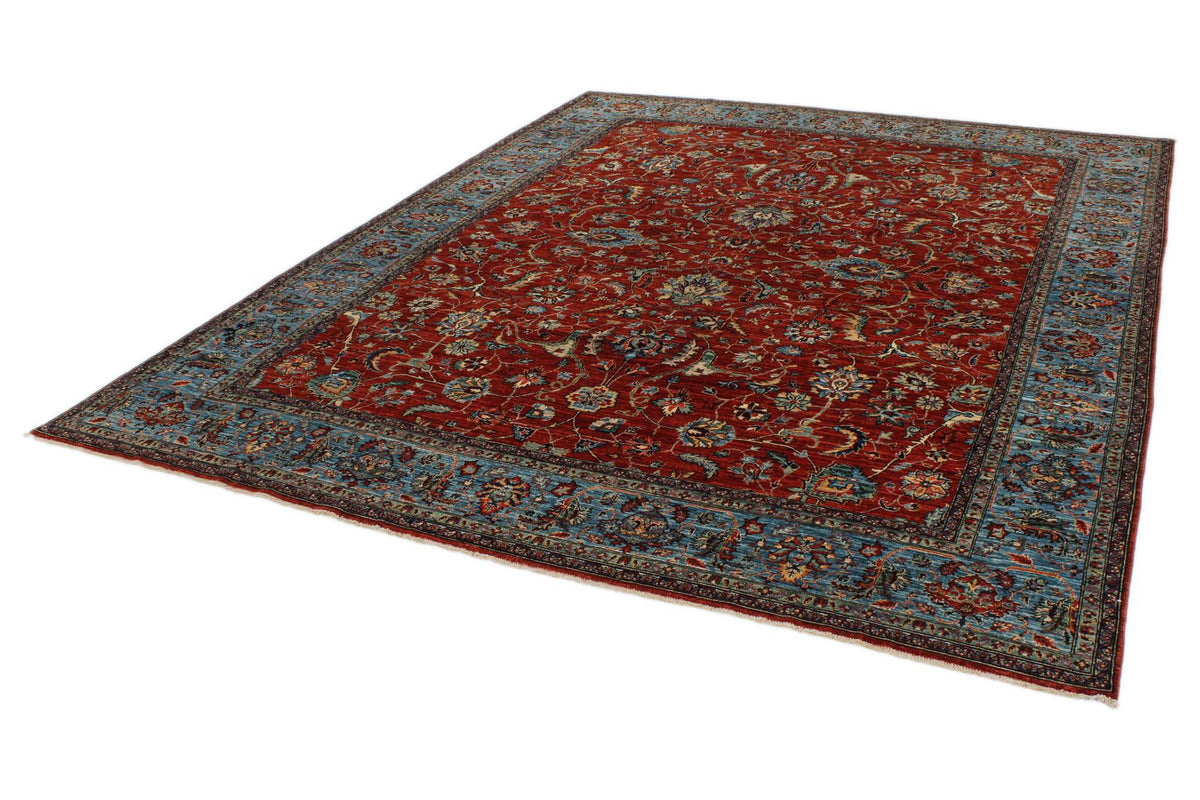 8x10 Rust and Blue Anatolian Traditional Rug
