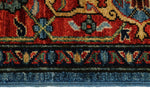 6x9 Blue and Rust Traditional Rug