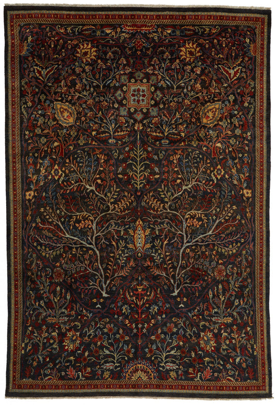 8x11 Navy and Red Anatolian Traditional Rug