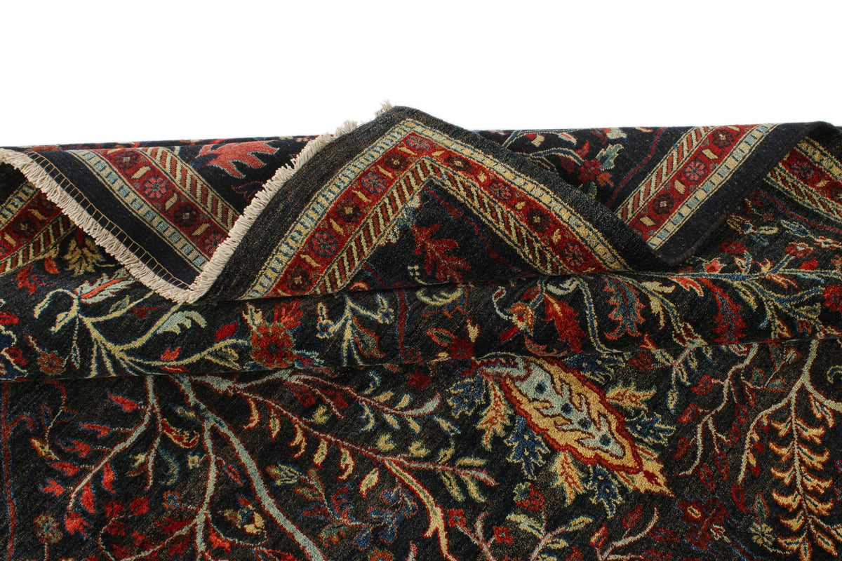 8x11 Navy and Red Anatolian Traditional Rug