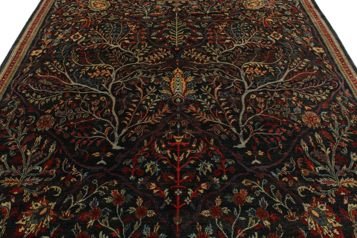 8x11 Navy and Red Anatolian Traditional Rug