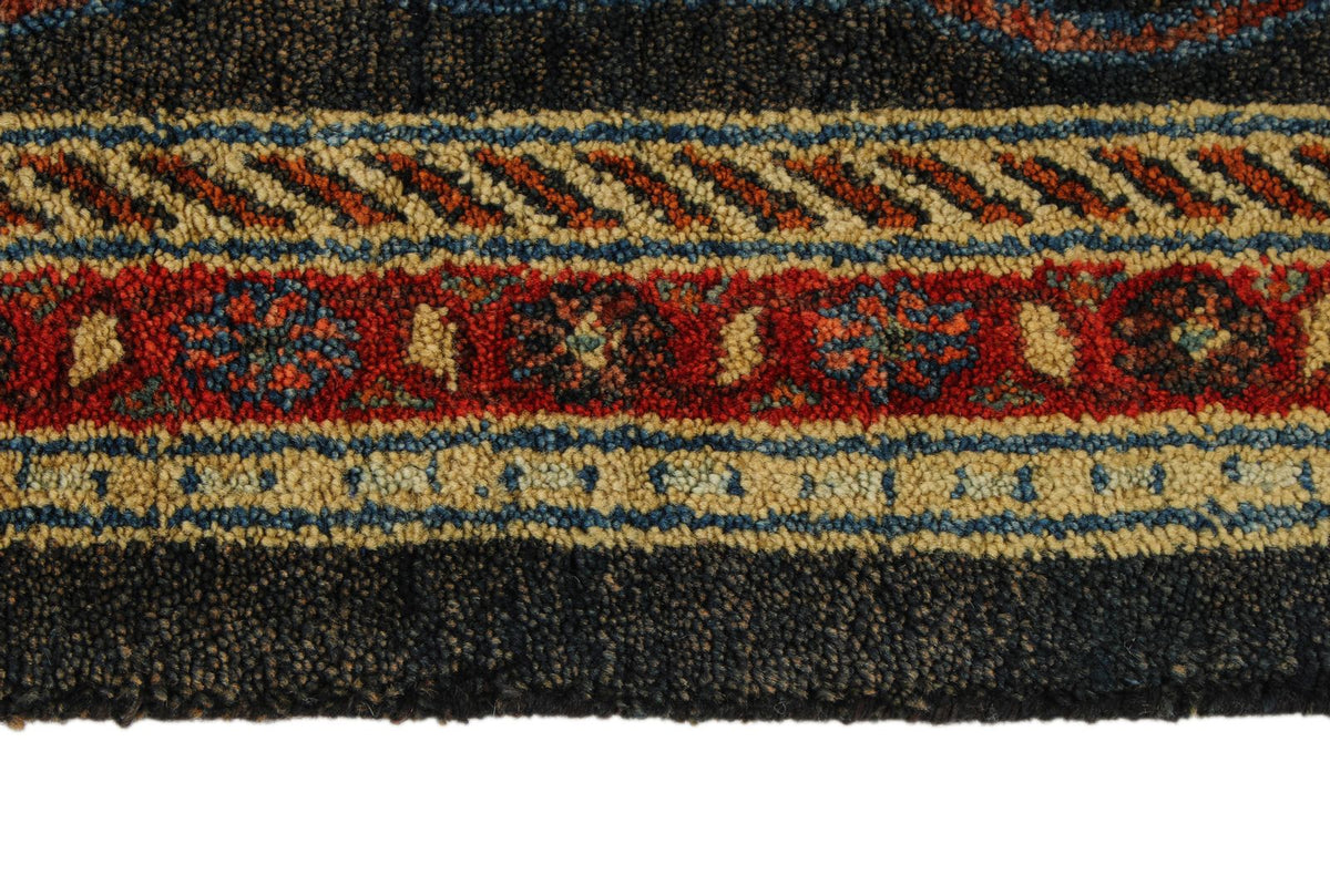 8x11 Navy and Red Anatolian Traditional Rug