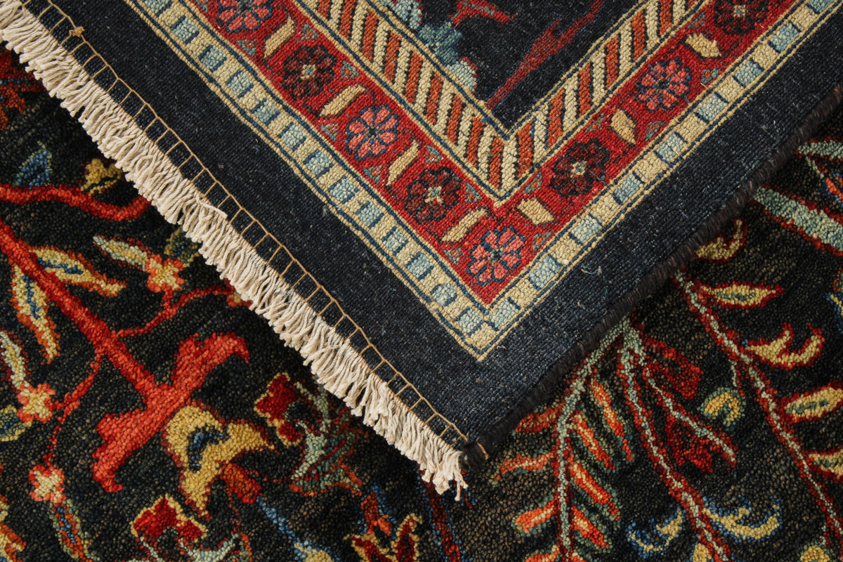 8x11 Navy and Red Anatolian Traditional Rug