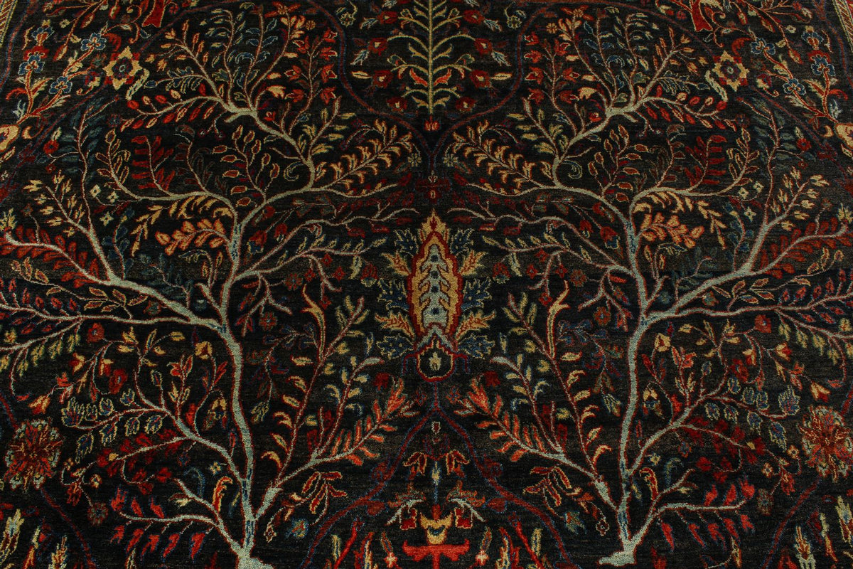 8x11 Navy and Red Anatolian Traditional Rug