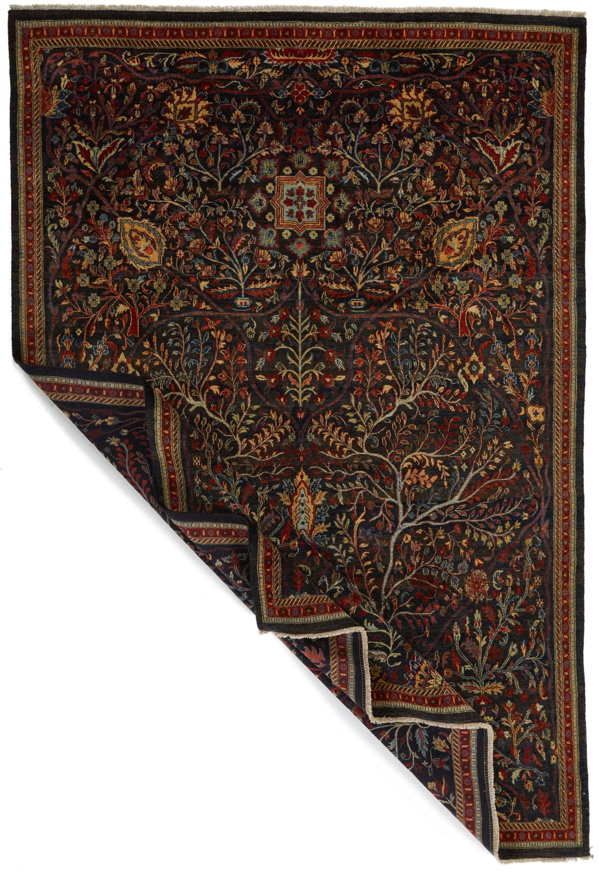 8x11 Navy and Red Anatolian Traditional Rug