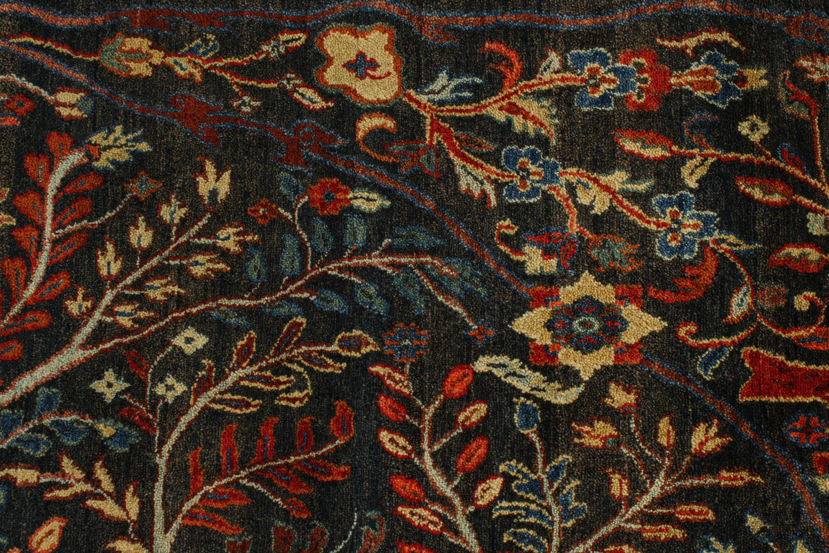 8x11 Navy and Red Anatolian Traditional Rug