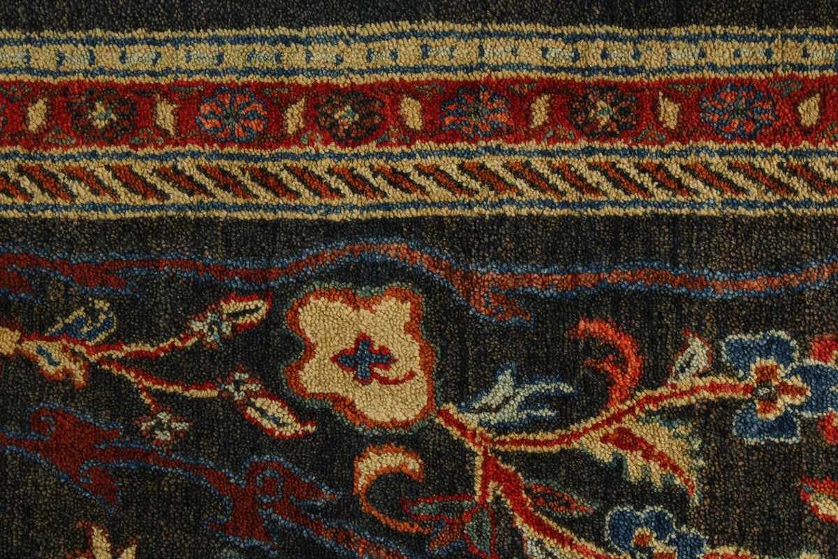 8x11 Navy and Red Anatolian Traditional Rug