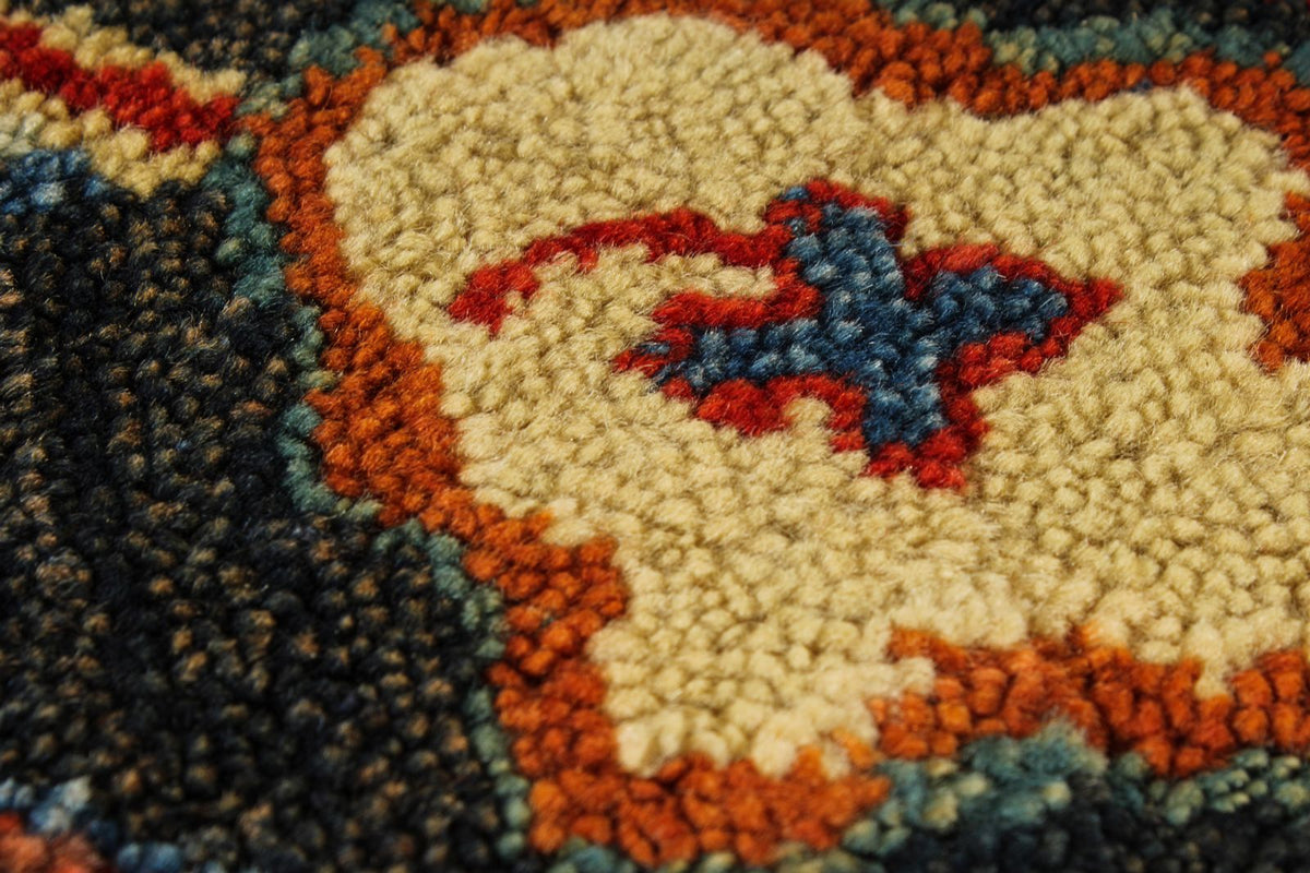 8x11 Navy and Red Anatolian Traditional Rug