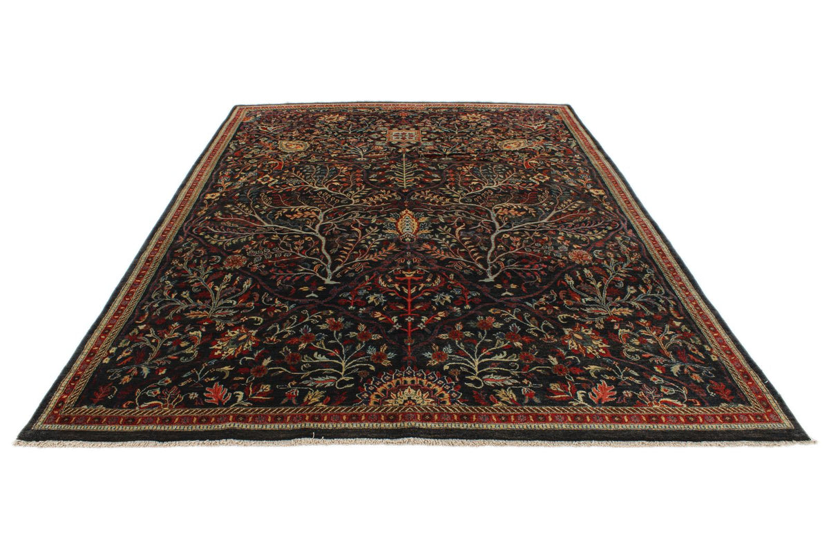 8x11 Navy and Red Anatolian Traditional Rug