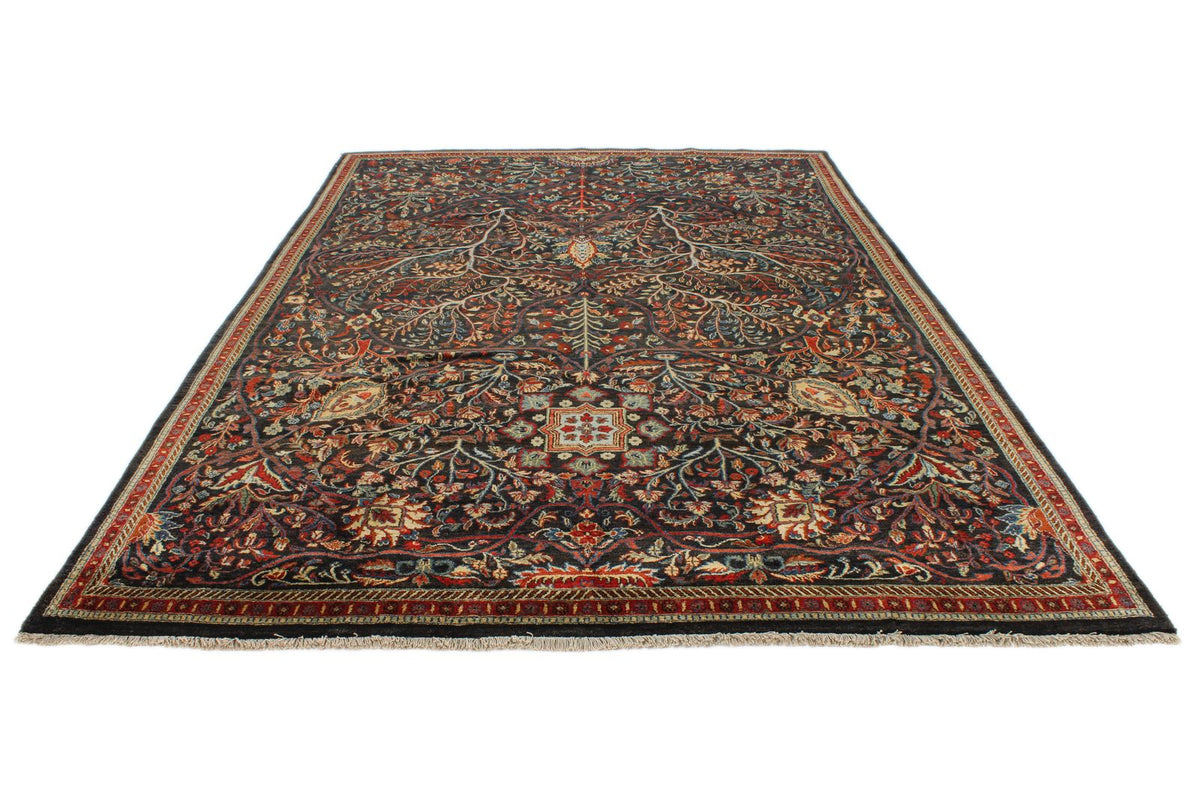 8x11 Navy and Red Anatolian Traditional Rug