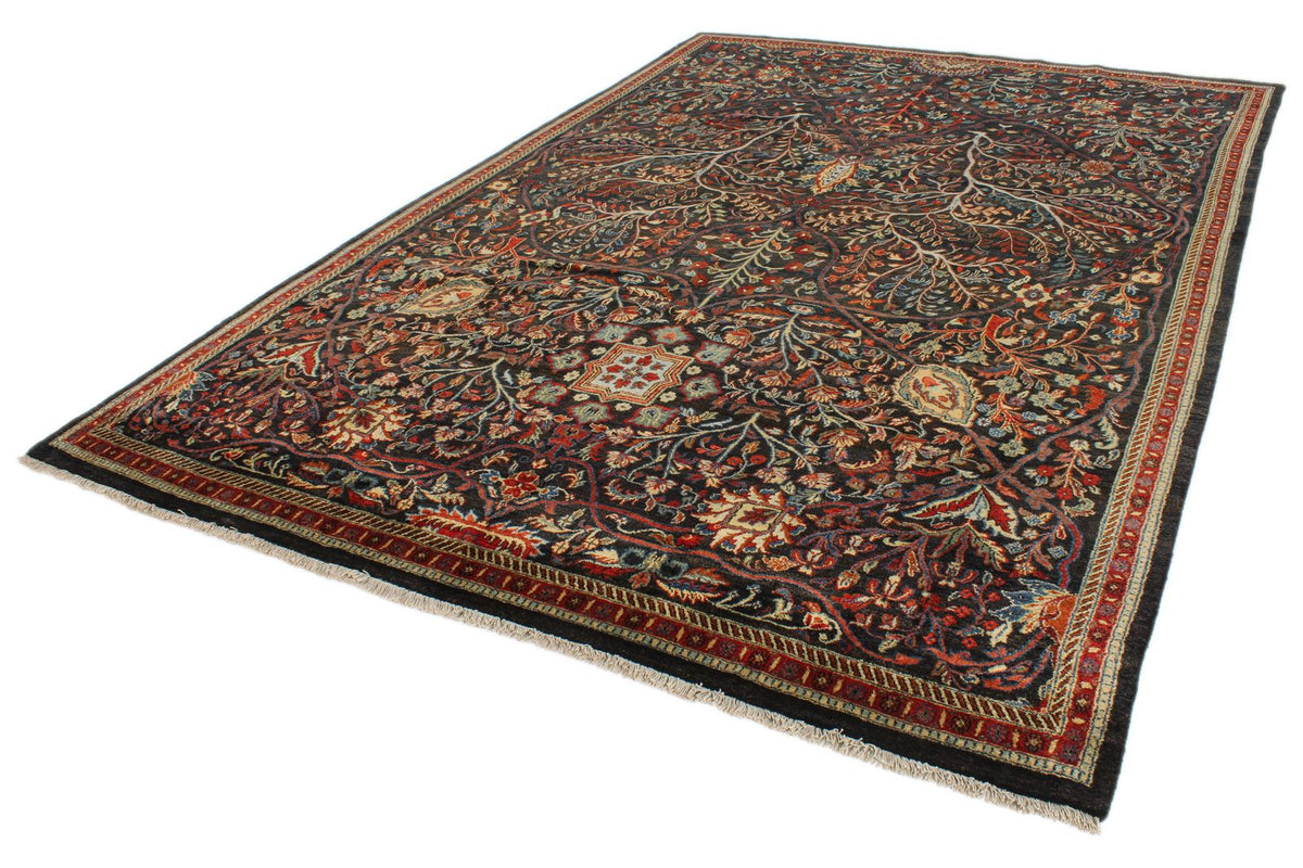8x11 Navy and Red Anatolian Traditional Rug
