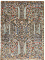 7x9 Gray and Multicolor Turkish Oushak Rug