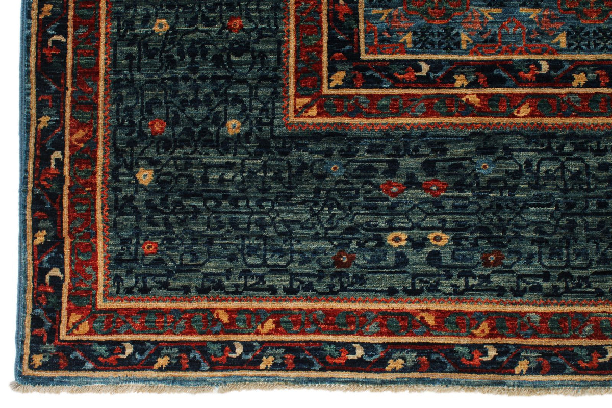 8x10 Blue and Multicolor Anatolian Traditional Rug
