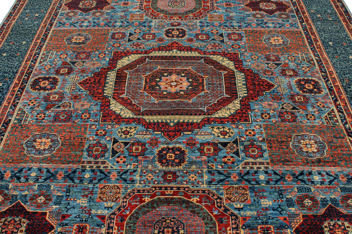 8x10 Blue and Multicolor Anatolian Traditional Rug