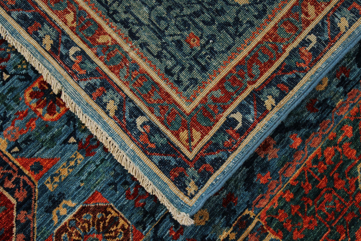 8x10 Blue and Multicolor Anatolian Traditional Rug