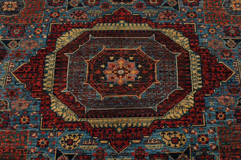 8x10 Blue and Multicolor Anatolian Traditional Rug