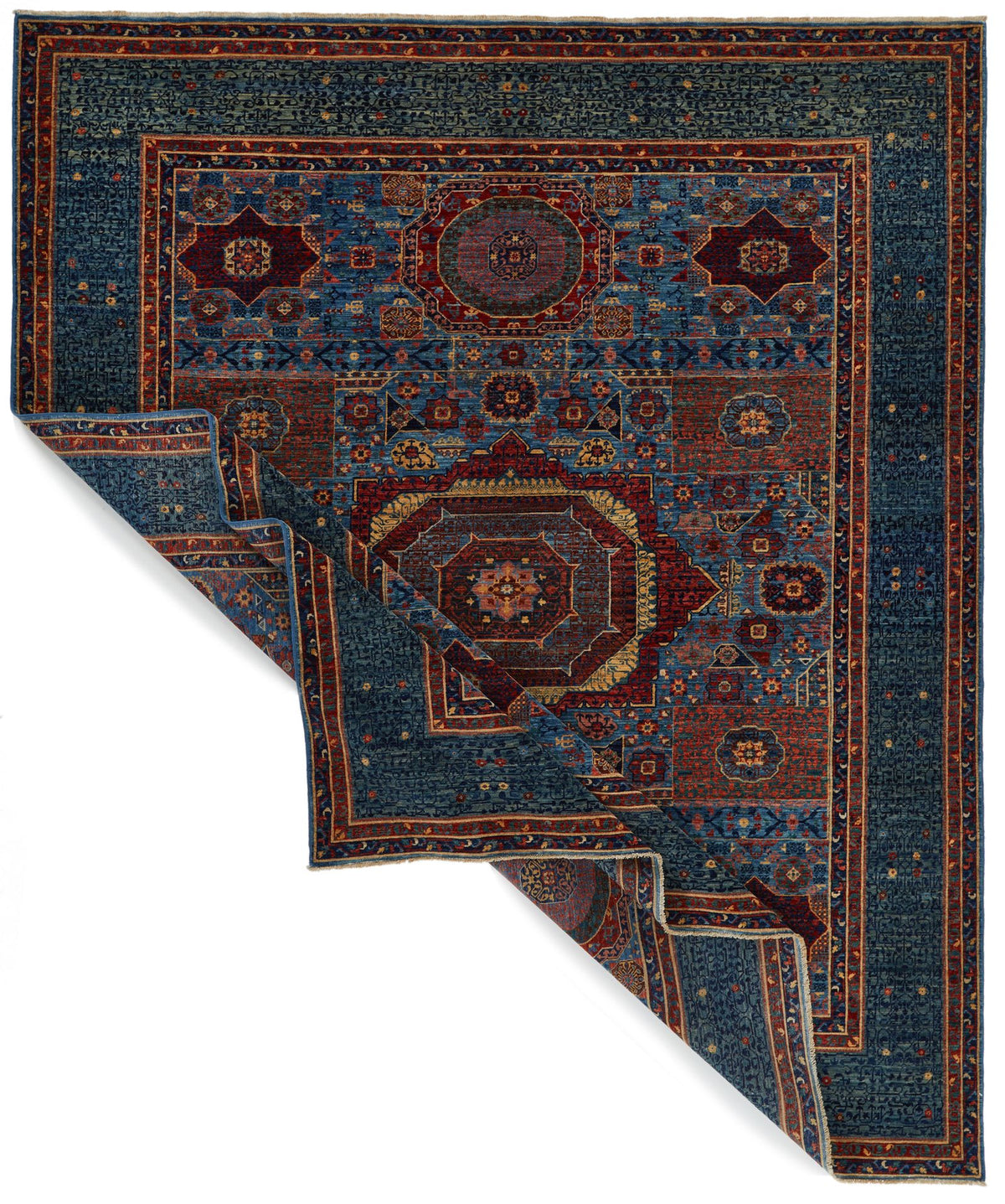8x10 Blue and Multicolor Anatolian Traditional Rug