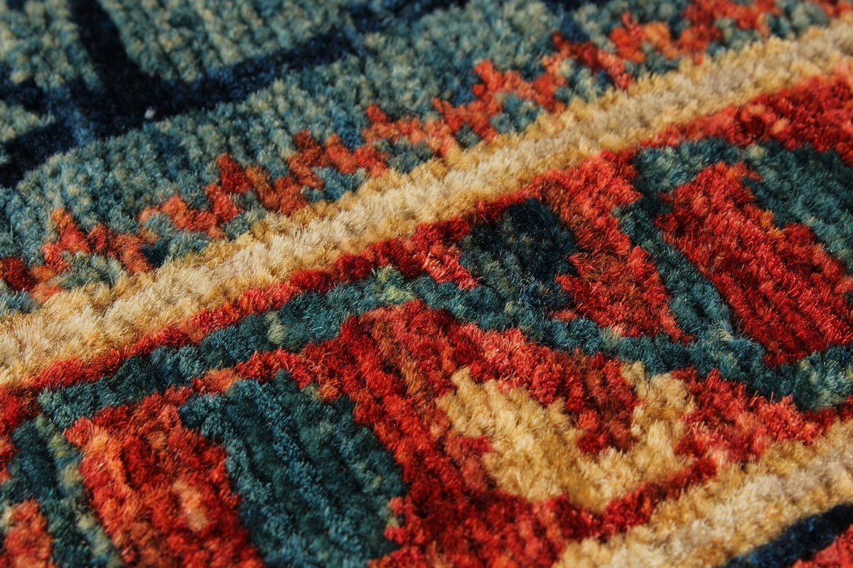 8x10 Blue and Multicolor Anatolian Traditional Rug