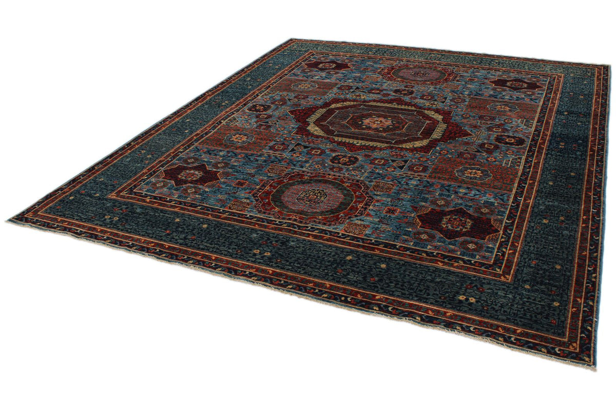 8x10 Blue and Multicolor Anatolian Traditional Rug
