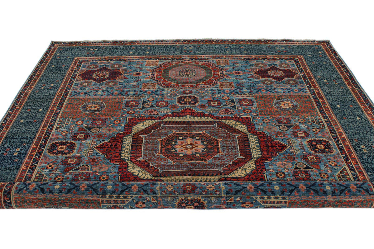 8x10 Blue and Multicolor Anatolian Traditional Rug