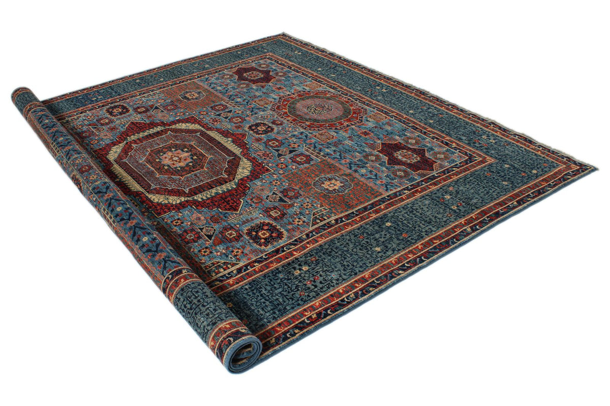 8x10 Blue and Multicolor Anatolian Traditional Rug