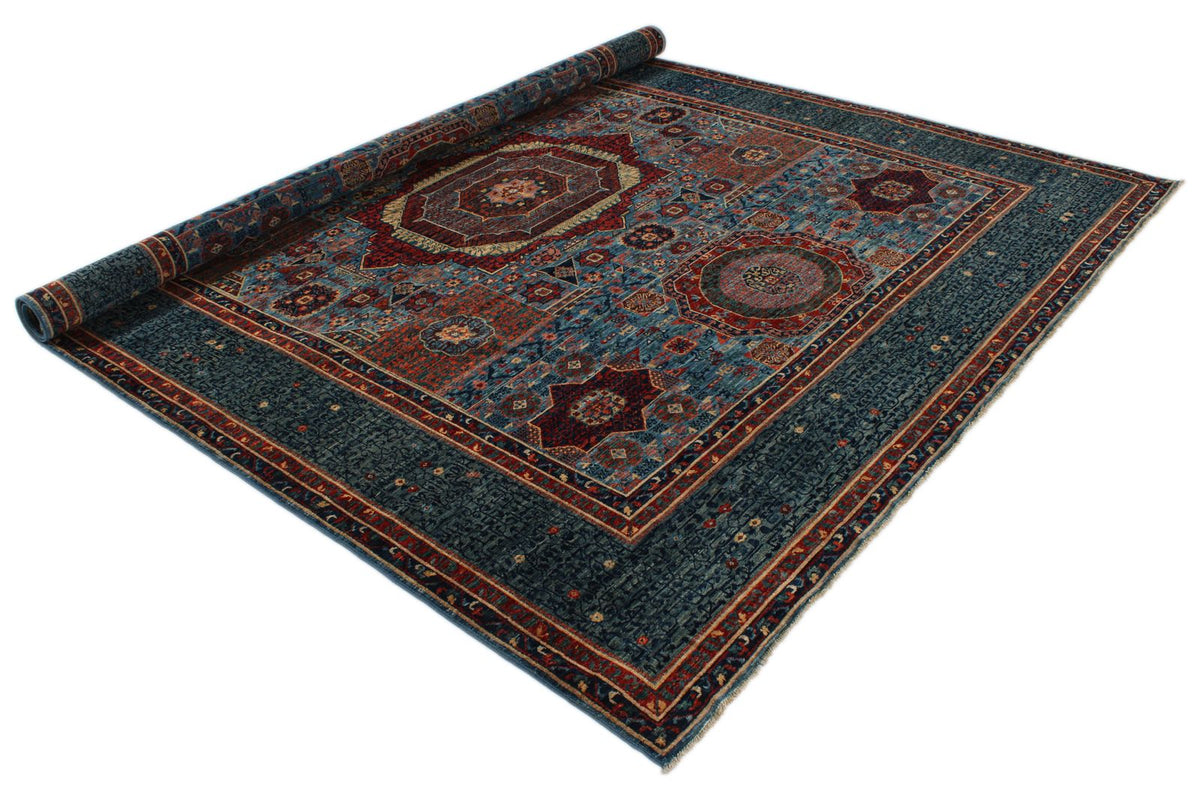 8x10 Blue and Multicolor Anatolian Traditional Rug