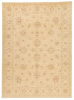 7x10 Ivory and Ivory Turkish Oushak Rug