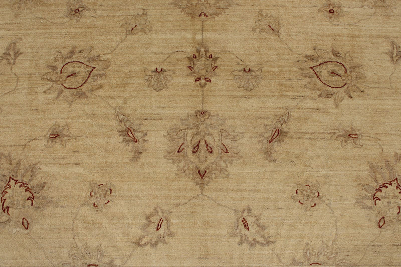 7x10 Ivory and Ivory Turkish Oushak Rug