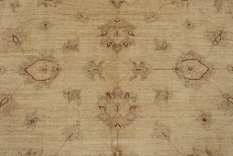 7x10 Ivory and Ivory Turkish Oushak Rug