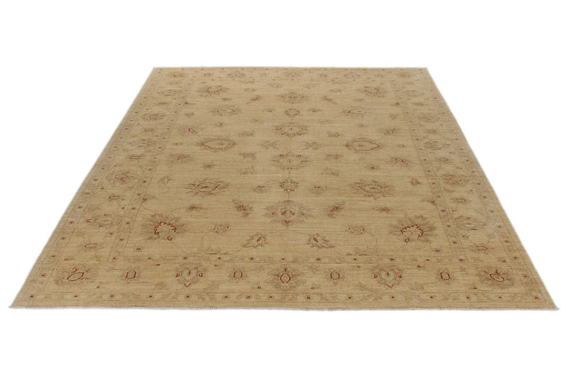 7x10 Ivory and Ivory Turkish Oushak Rug