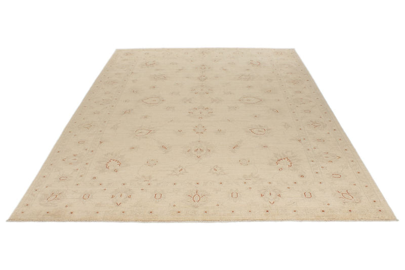 7x10 Ivory and Ivory Turkish Oushak Rug