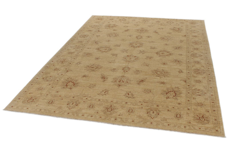 7x10 Ivory and Ivory Turkish Oushak Rug