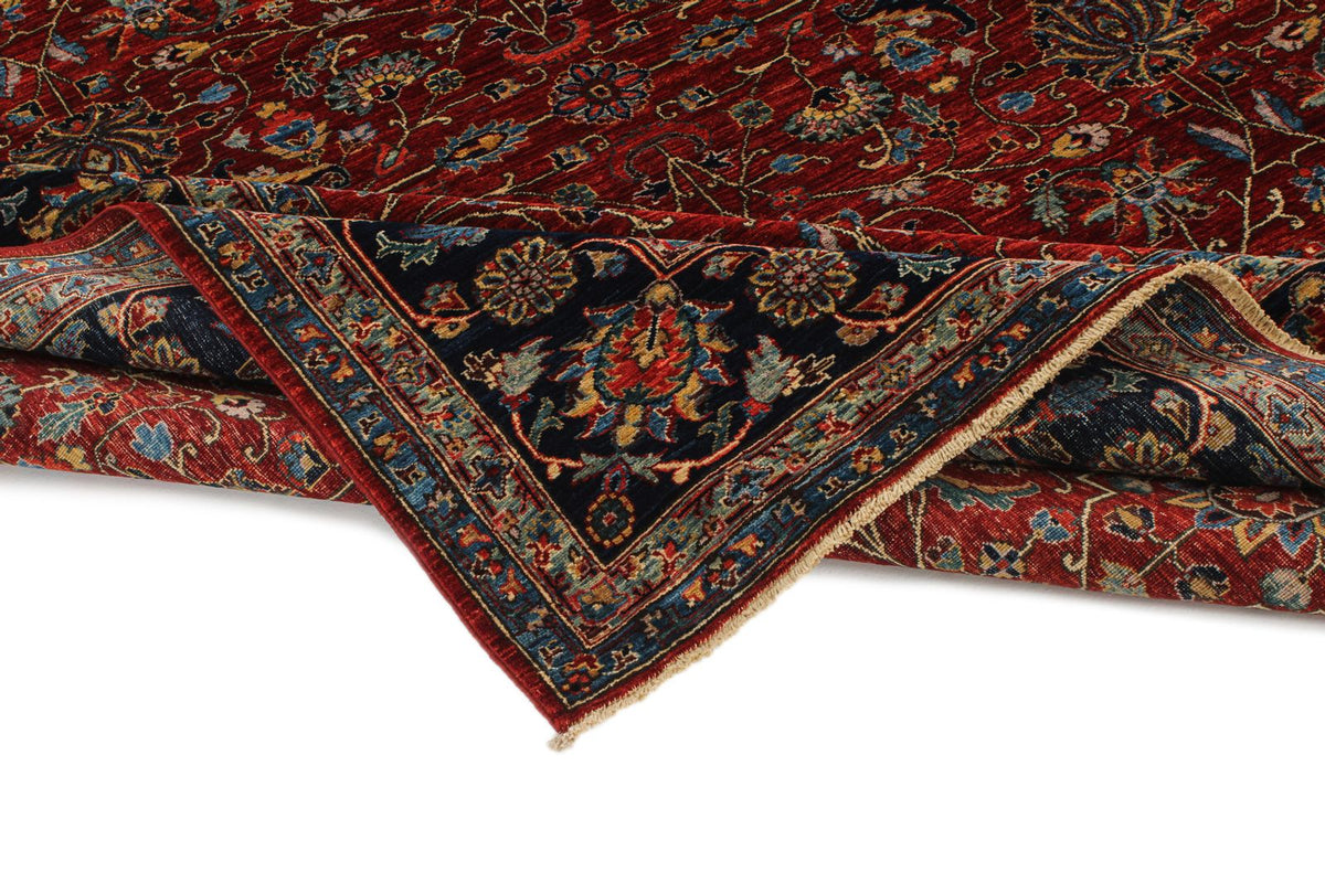 8x10 Red and Navy Traditional Rug