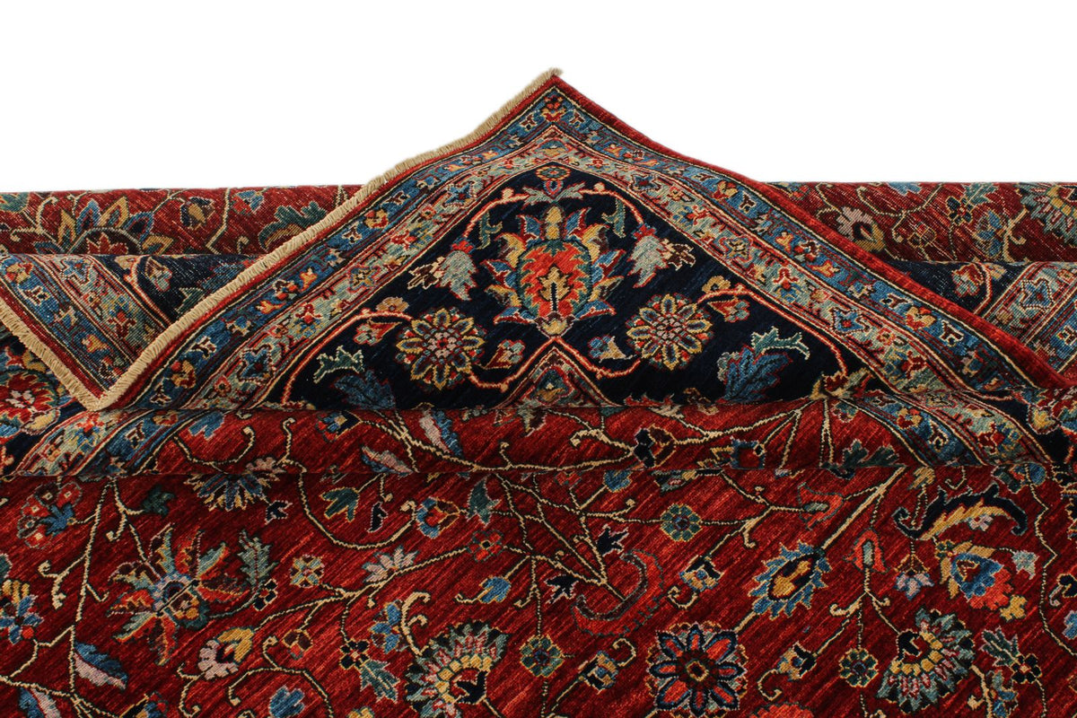8x10 Red and Navy Traditional Rug
