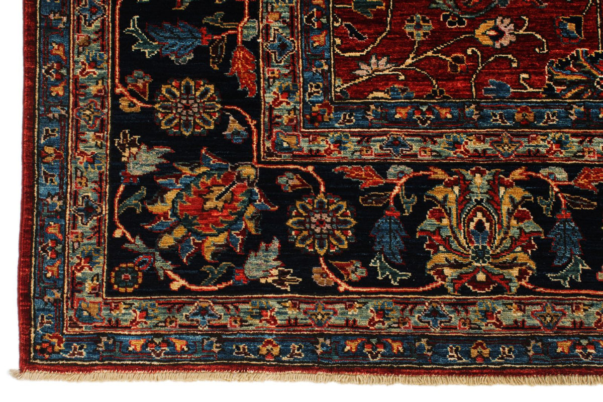 8x10 Red and Navy Traditional Rug