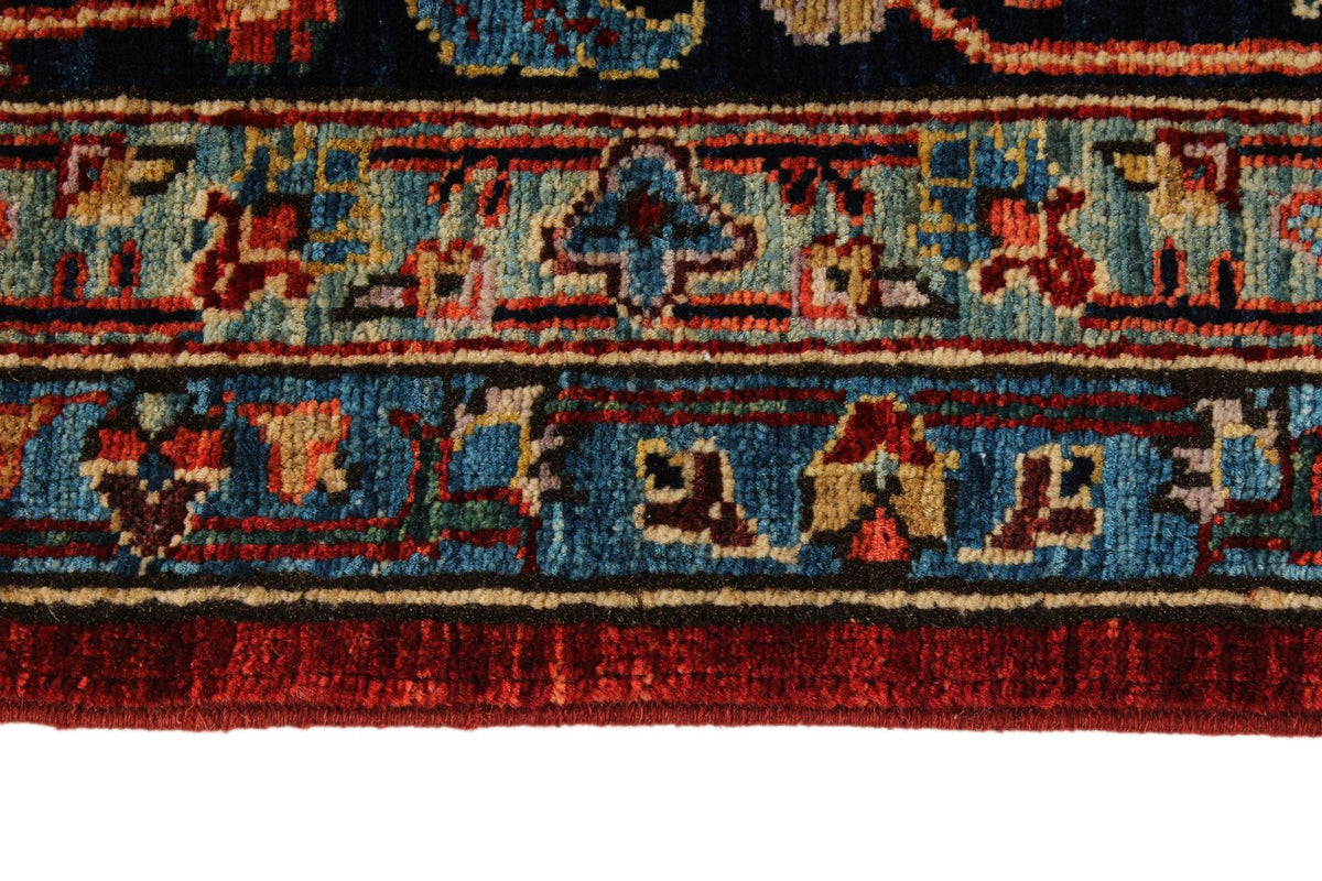 8x10 Red and Navy Traditional Rug
