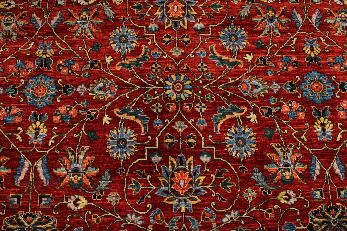 8x10 Red and Navy Traditional Rug