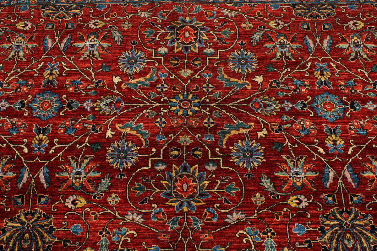 8x10 Red and Navy Traditional Rug