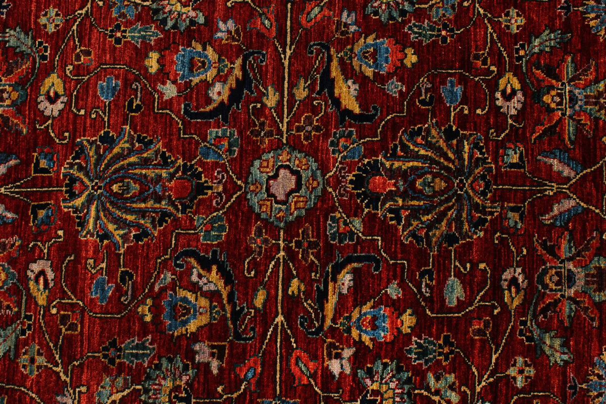 8x10 Red and Navy Traditional Rug