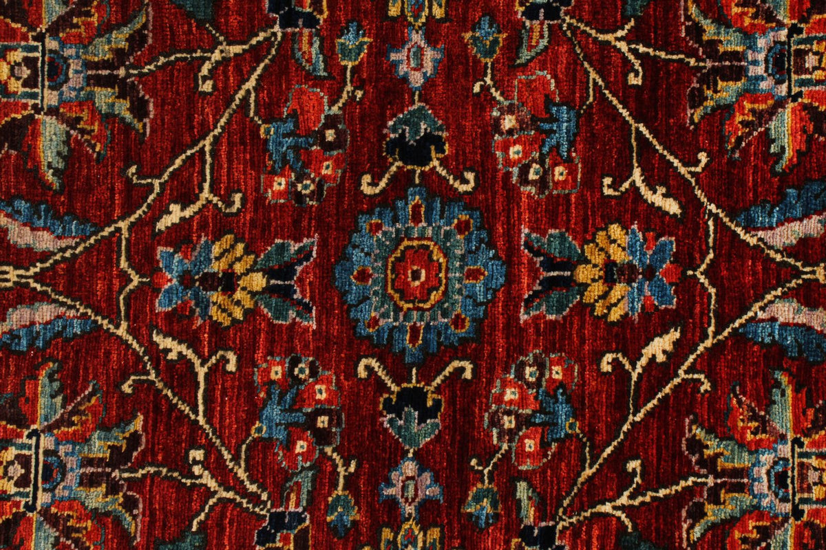 8x10 Red and Navy Traditional Rug