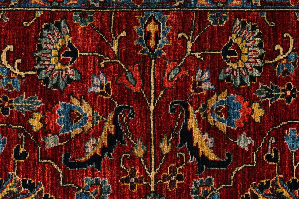 8x10 Red and Navy Traditional Rug