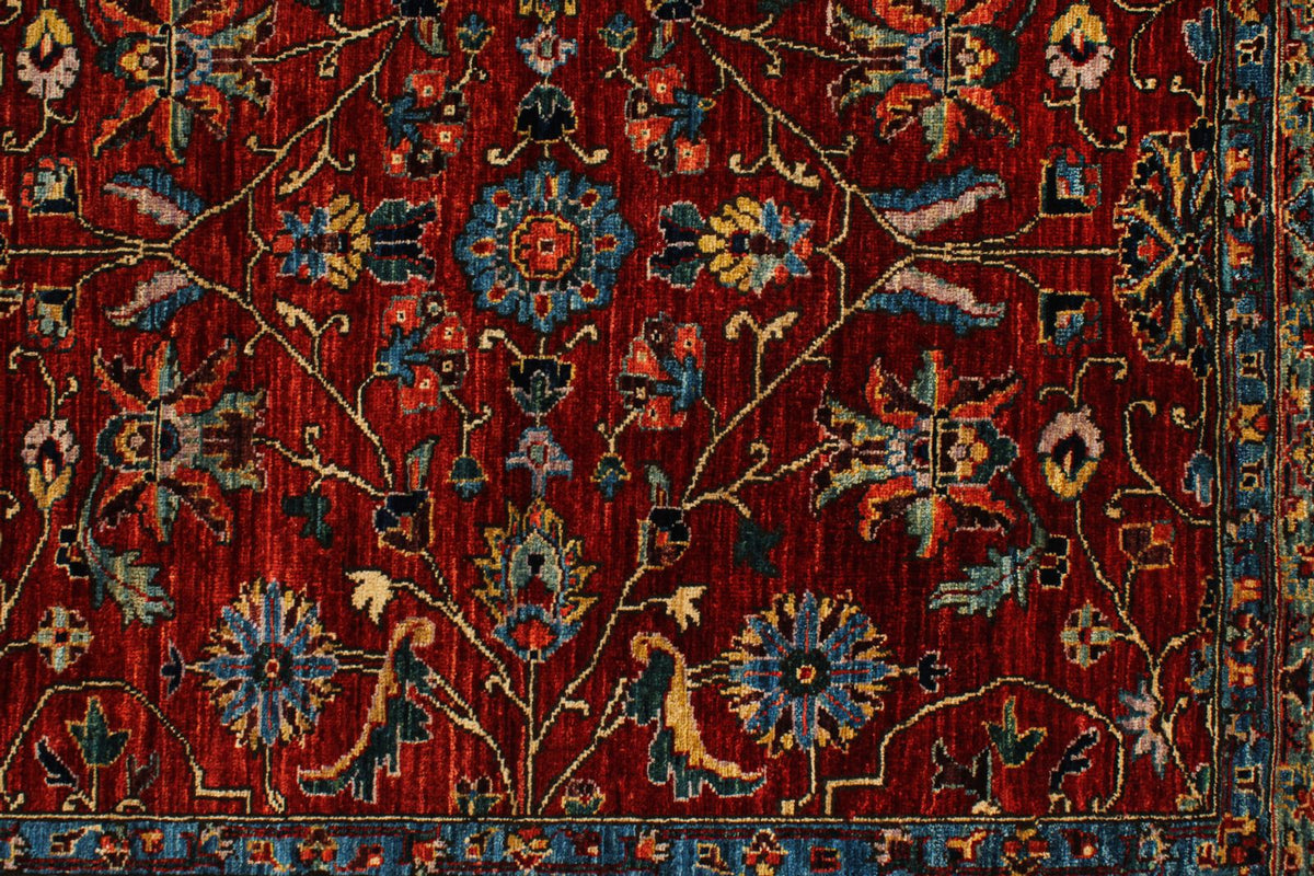 8x10 Red and Navy Traditional Rug
