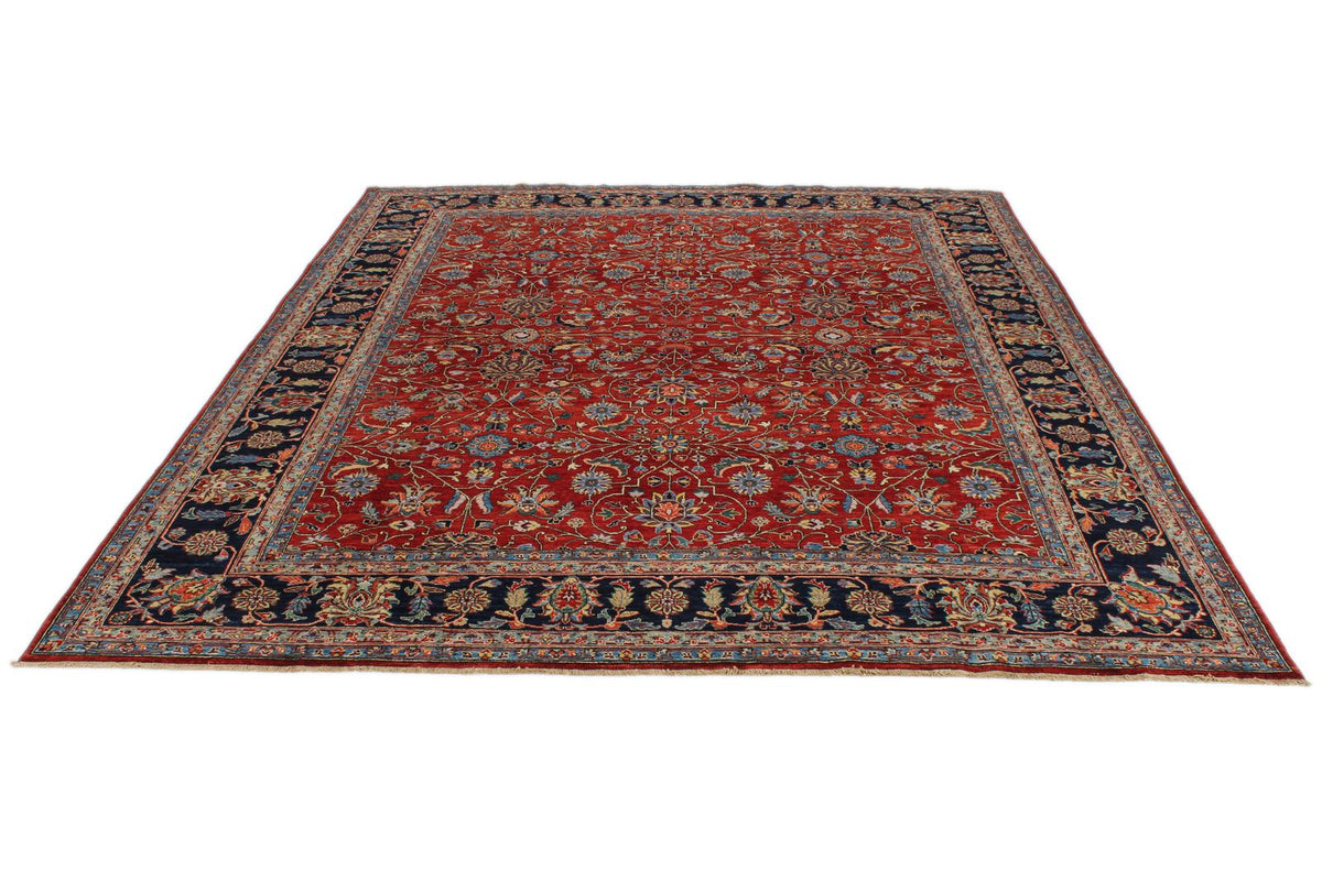 8x10 Red and Navy Traditional Rug
