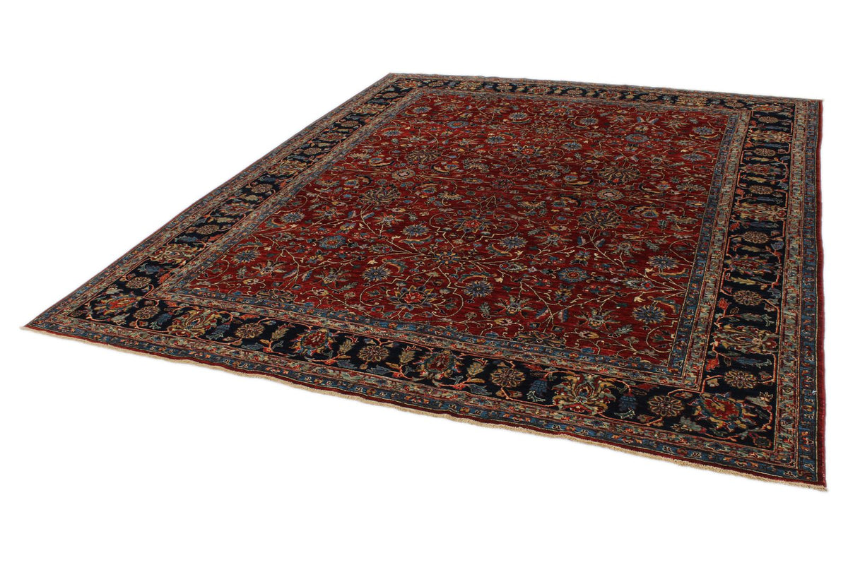 8x10 Red and Navy Traditional Rug